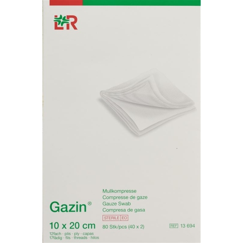 Flawa Gazin Set Mullkompressen 20x10cm 12-fach 40x 2 Stück buy online