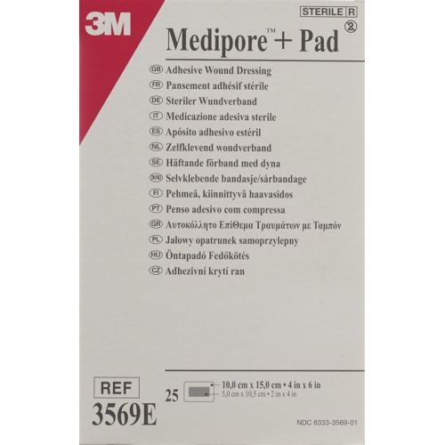 3M Medipore + Pad 10x15cm / Wundkissen 5x10.5cm 25 Stück buy online