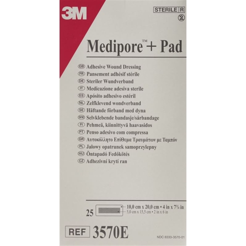 3M Medipore + Pad 10x20cm / Wundkissen 5x15.5cm 25 Stück buy online