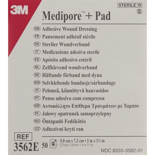 3M Medipore + Pad 5x7.2cm / Wundkissen 2.8x3.8cm 50 Stück buy online