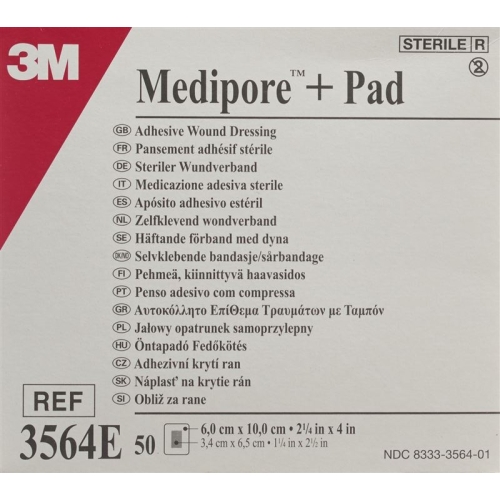 3M Medipore + Pad 6x10cm / Wundkissen 3.4x6.5cm 50 Stück buy online