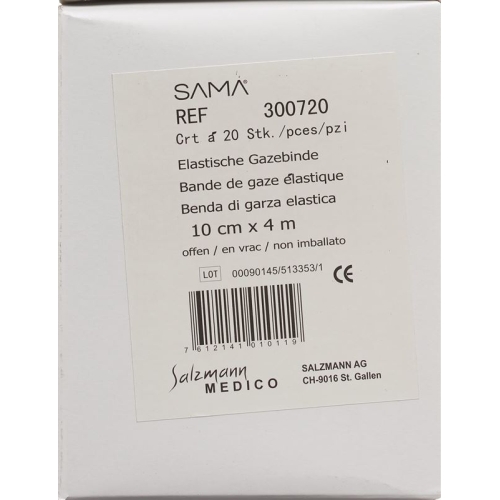 Sama Elastische Gazebinde 4mx10cm Weiss Offen 20 Stück buy online