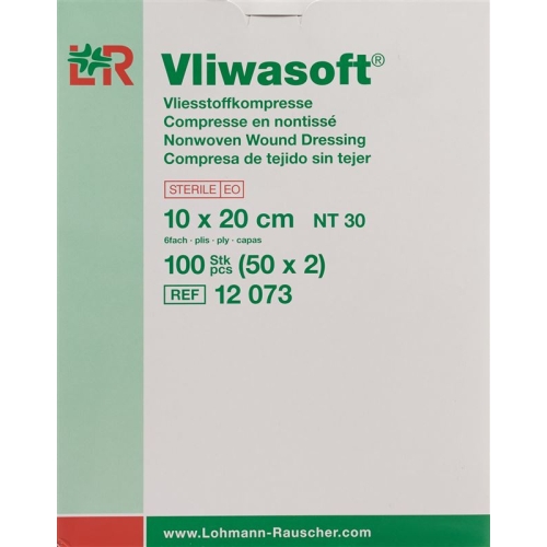 Vliwasoft Nw Kompresse 10x20cm 6-fach Steril 50x 2 Stück buy online