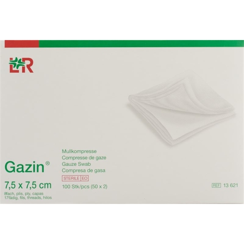 Gazin Faltkompressen 7.5x7.5cm 8-fach Steril 50x 2 Stück buy online