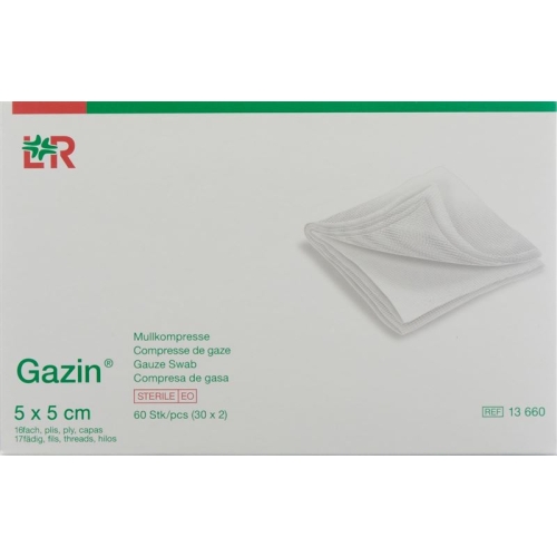 Gazin Faltkompressen 5x5cm 16-fach Steril 30x 2 Stück buy online