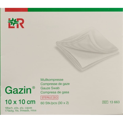 Gazin Faltkompressen 10x10cm 16-fach Steril 30x 2 Stück buy online