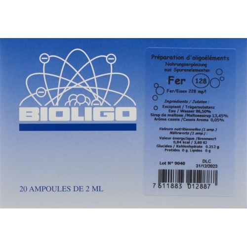 Bioligo Fer Lösung 20 Ampullen 2ml buy online