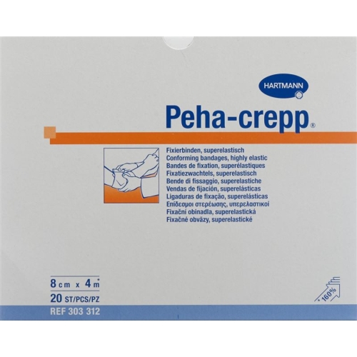 Peha Crepp S Kreppbinde 4mx8cm Weiss 20 Stück buy online