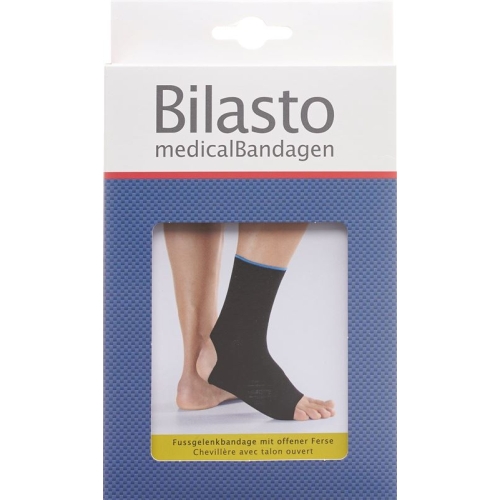 Bilasto Fussgelenkbandage Ferse Offen Grösse M Schwarz/Blau buy online