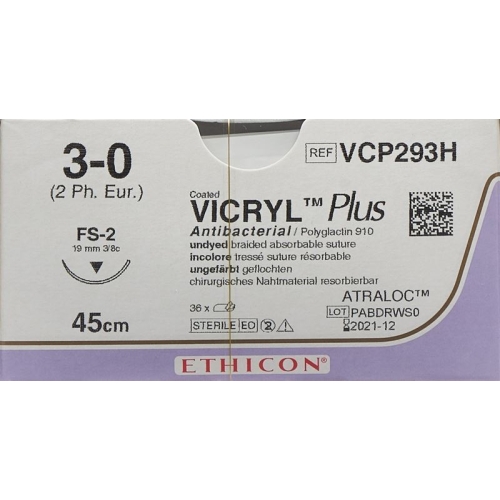 Vicryl Plus 45cm Ungefaerbt 3-0 Fs-2 36 Stück buy online