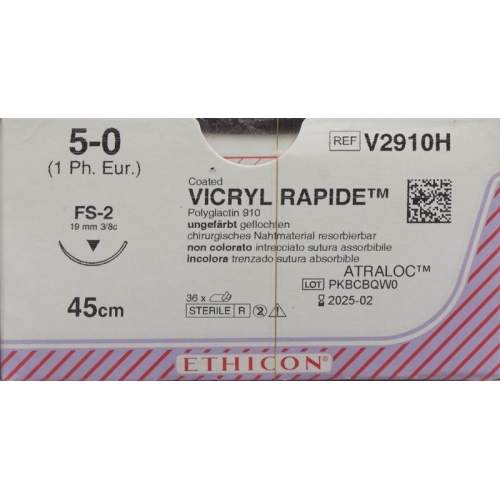 Vicryl Rapid 45cm Ungefaerbt 5-0 Fs-2 36 Stück buy online