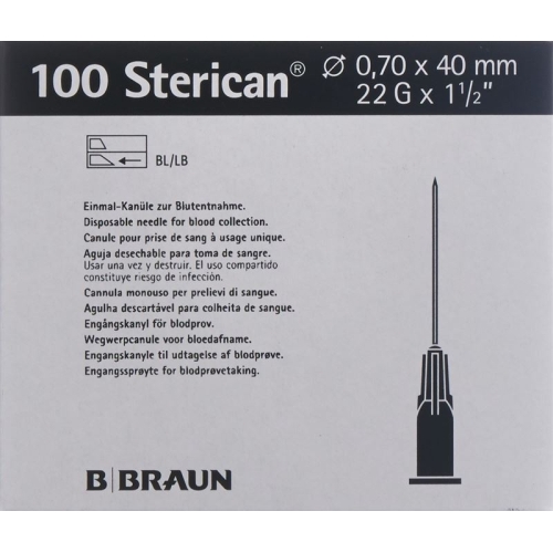 Sterican Nadel 22g 0.70x40mm Schwarz Luer 100 Stück buy online