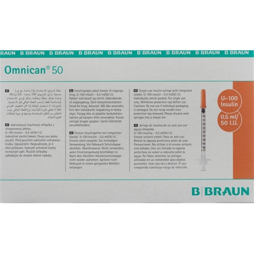 Omnican Insulin 50 0.5ml 0.3x12mm G30 Single 100 X buy online