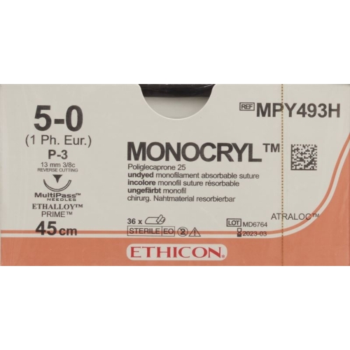 Monocryl 45cm Ungefaerbt 5-0 P-3 Multip 36 Stück buy online