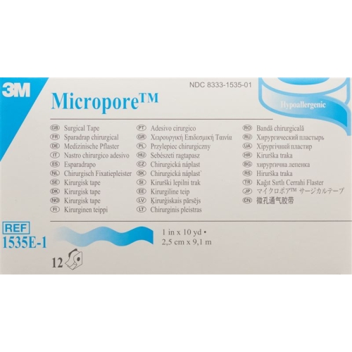 3M Micropore Vlies Heftpflaster mit Dispenser 25mm x 9.14m weiss 12 Stück buy online