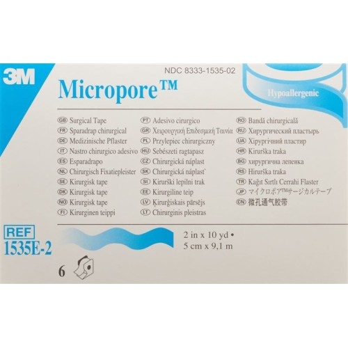 3M Micropore Rollenpfl Disp 50mmx9.14m We N 6 Stück buy online