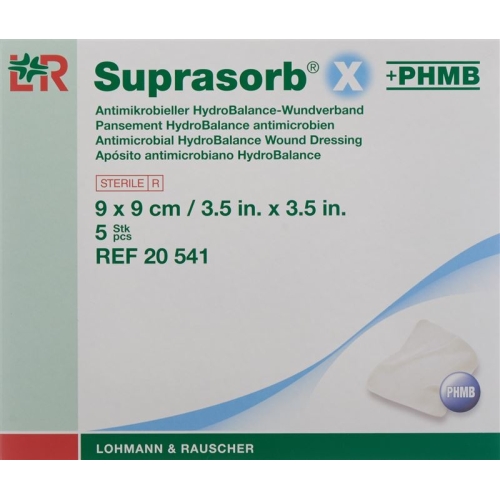 Suprasorb X + Phmb Wundverband Hydrobalance 9x9cm Steril 5 Stück buy online