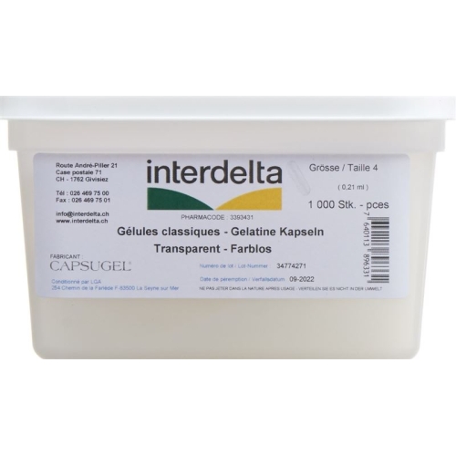 Gelatine Kapseln 4 Transparent Interdelta 1000 Stück buy online