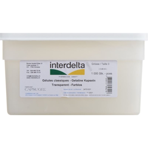 Gelatine Kapseln 0 Transparent Interdelta 1000 Stück buy online