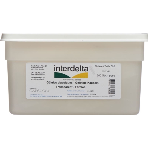 Gelatine Kapseln 000 Transparent Interdelta 500 Stück buy online