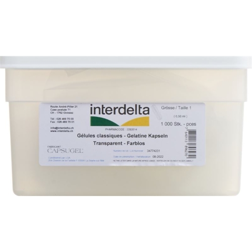 Gelatine Kapseln 1 Transparent Interdelta 1000 Stück buy online