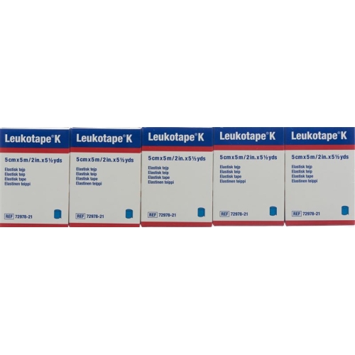 Leukotape K elastischer Klebeverband 5m x 5cm Blau 5 Stück buy online