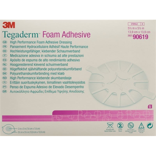 3M Tegaderm Foam Adhesive Schaumkompresse 7.6x7.6cm 5 Stück buy online