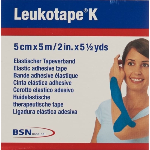 Leukotape K elastischer Tapeverband 5m x 5cm Blau buy online