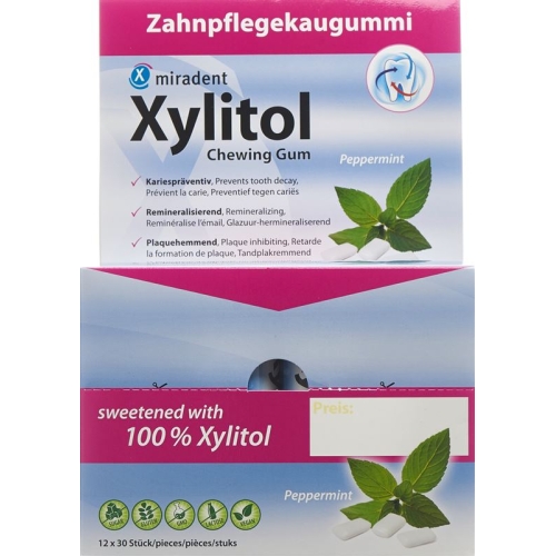 Miradent Xylitol Zahnpflege Kaugummi Min 12x 30 Stück buy online