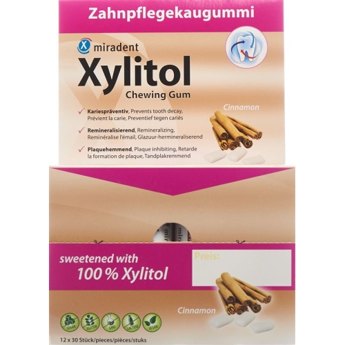 Miradent Xylitol Zahnpflege Kaugummi Zimt 12x 30 Stück buy online