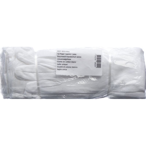 Salzmann cotton gloves white one size 12 pairs buy online