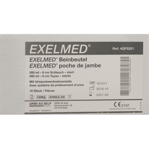 Exelmed Set 10x Beinbeut 500ml 6cm +1 Paa Haltebae buy online