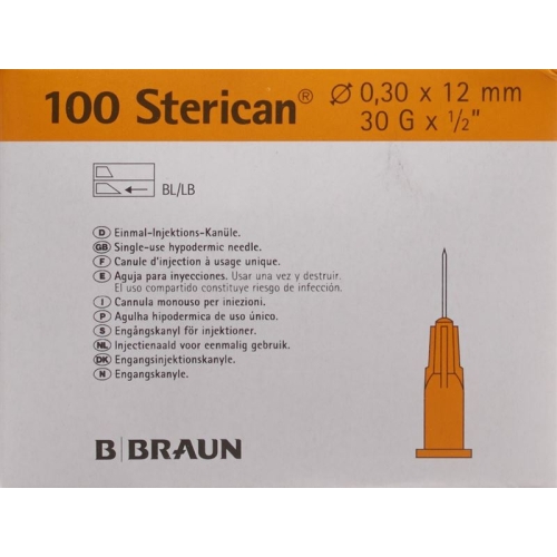 Sterican Nadel 30g 0.30x12mm Gelb Luer 100 Stück buy online