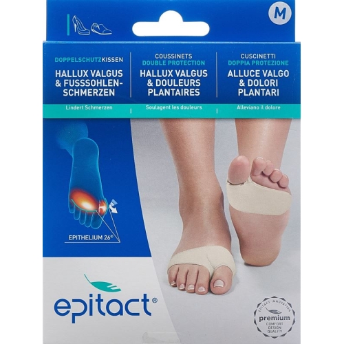 Epitact Doppelschutzkissen Hallux Valgus und Schmerzende Fusssohlen Grösse M 24-27cm 1 Paar buy online