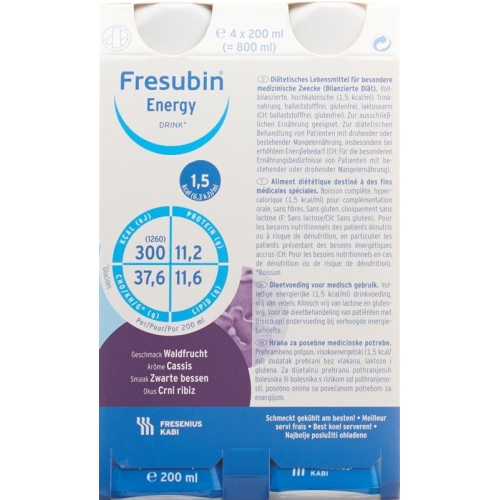 Fresubin Energy Drink Cassis 4x 200ml buy online