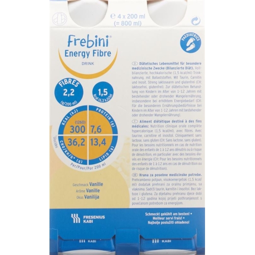 Frebini Energy Fibre Drink Vanille 4x 200ml buy online