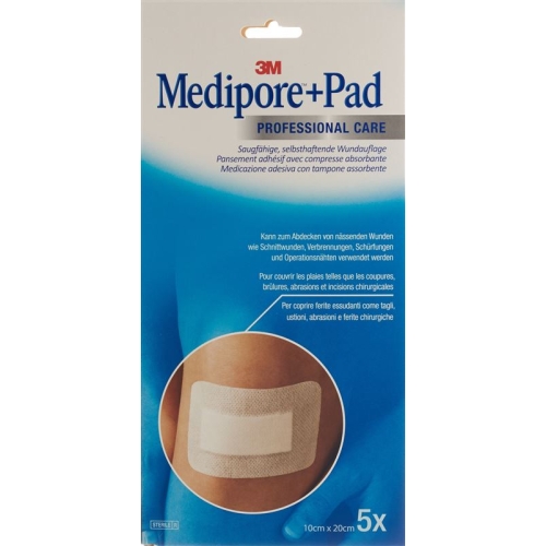 3M Medipore + Pad 10x20cm / Wundkissen 5x15.5cm 5 Stück buy online