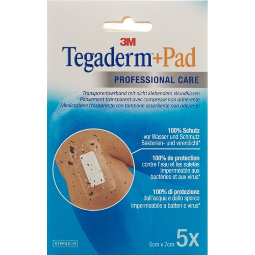 3M Tegaderm + Pad 5x7cm / Wundkissen 2.5x4cm 5 Stück buy online