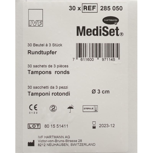 Mediset Rundtupfer 3cm 30x 3 Stück buy online