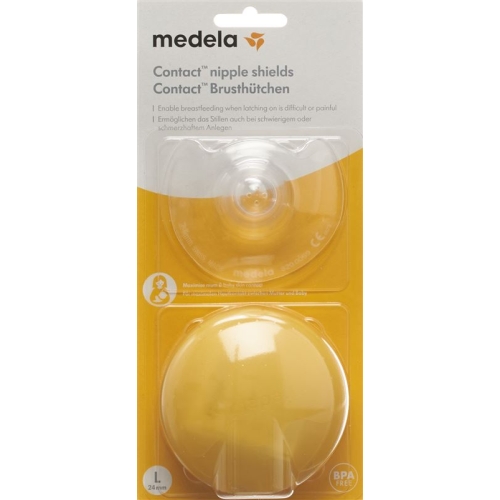 Medela Contact Brusthuetchen L 24mm 1 Paar mit Box buy online