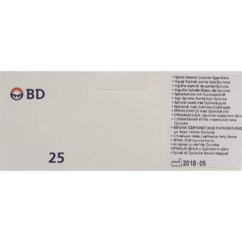 BD Yale Spinal Nadeln 22g 0.7x89mm Schwarz 25 Stück buy online