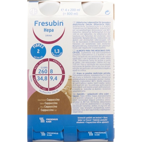 Fresubin Hepa Drink Cappuccino 4x 200ml buy online