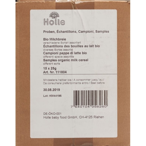 Holle Bio Milchbreie Proben Ass. 15x 25g buy online