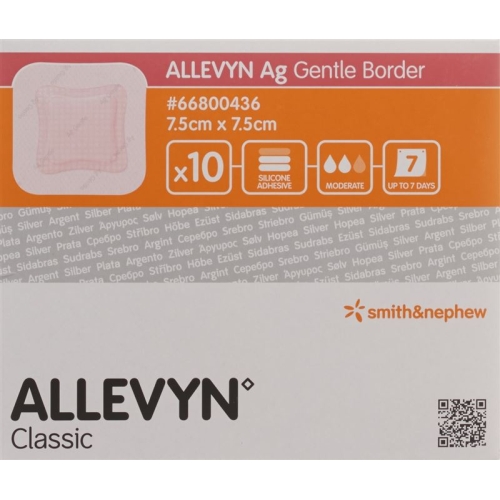 Allevyn Ag Gentle Border Wundverband 7.5x7.5cm 10 Stück buy online