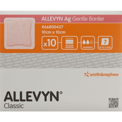 Allevyn Ag Gentle Border Wundverband 10x10cm 10 Stück buy online