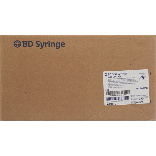 BD Plastipak Spritze 3ml 3-teilig Luer-Lock Zentrisch 200 Stück buy online