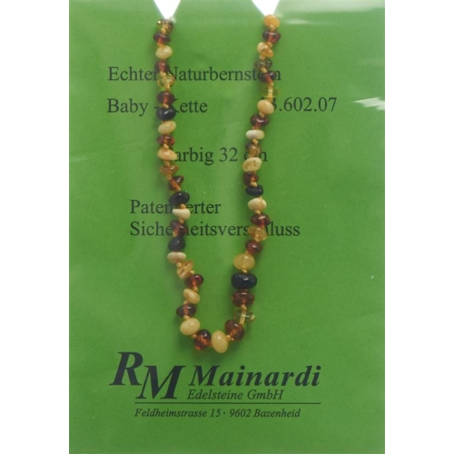 Mainardi Amber baby chain colored 32cm safety clasp buy online