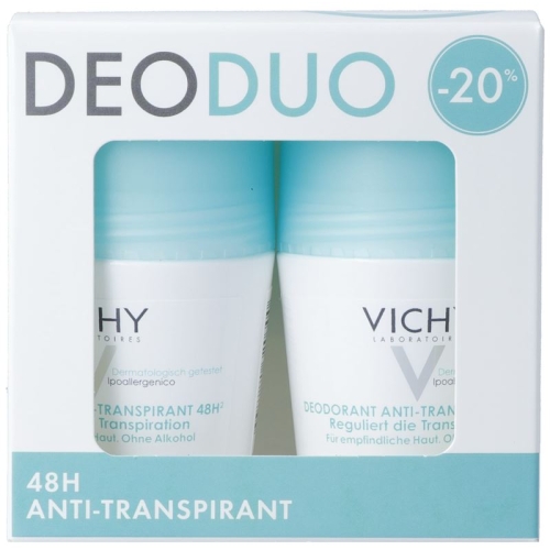 Vichy DeoDuo Anti-Transpirant 48H Roll-On 2x 50ml buy online