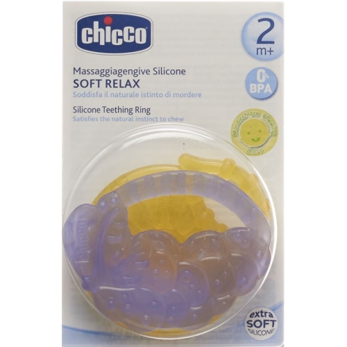 Chicco Massage Beissring Silikon Zit/tra 2+m 2 Stück buy online