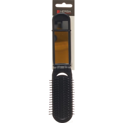 Herba folding brush with mirror black buy online